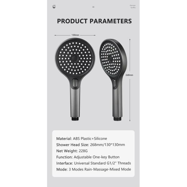 Полированная высоко давленная водосберегающая ABS пластиковая поверхностная душевая головка для аксессуаров для ванной