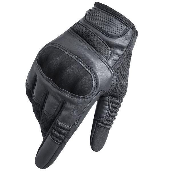 Protective Gear Full Finger Gloves, Motorcycle Tactical Gloves Upgraded Touch Screen Damping Palm Pads Rubber Guard