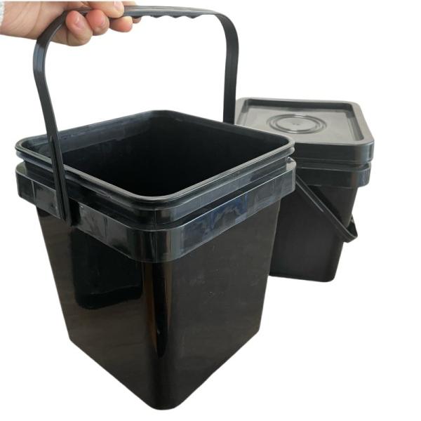 Customize Square Pail with Cover 2L 3L 4L 5L 6L Storage House Feed Plastic Bucket