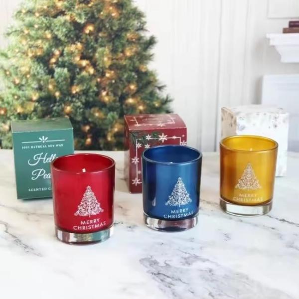 Art Empty Glass Luxury Home Candle Holders Big Christmas Fragrance Soy Wax Tin Scented Candles