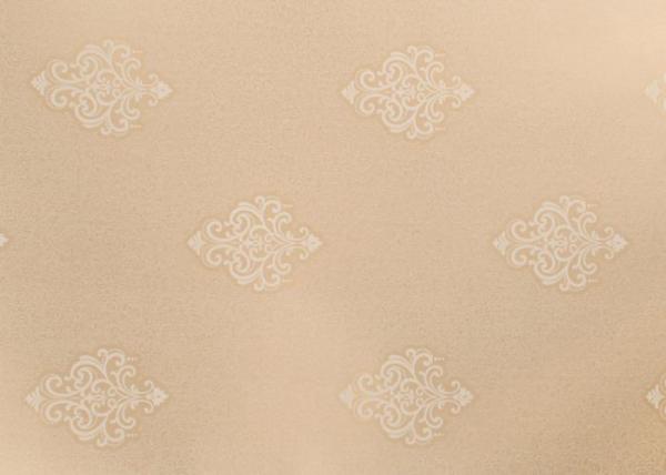 Brown Damask Embossed European Style Wallpaper Moisture Proof With Natural Plant Fibers