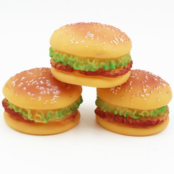 Realistic Squeaky Burger Toy for Pets - Durable Chew Toy for Cats and Dogs - Wholesale Pet Supplies