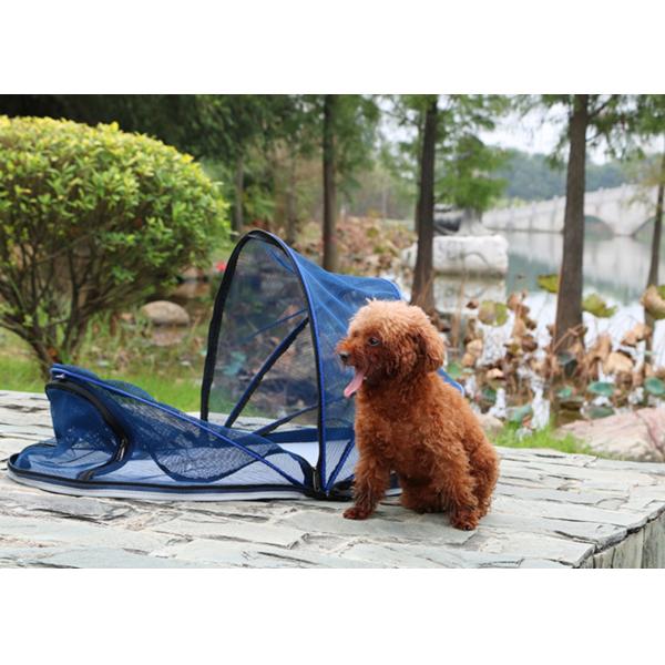 Вагонетка собаки вагонетки несущей собаки голубого холста ковбоя уютная на колесах 53x39x82cm