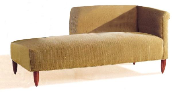 Khaki Color Living Room Chaise Lounge Sofa With Cushion / Wood Frame