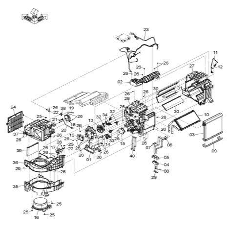 XB00001045 Pièces de climatisation pour excavatrice à valve pour HITACHI ZH200-A
