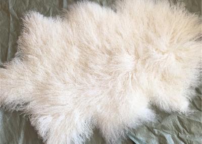 Mongolian lambswool blanket Long curly hair Tibetan Lamb fur skin Pelt rug plate