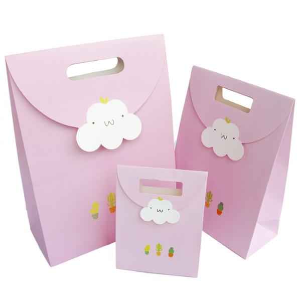 Custom Logo Recyclable Grey Board Gift Bag with UV Printing