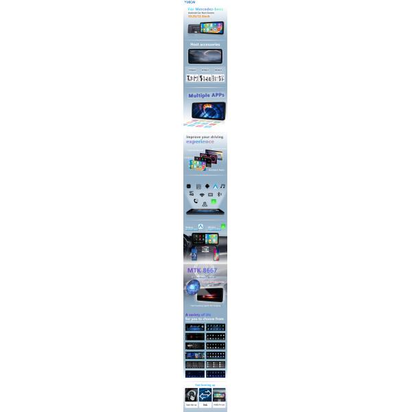 1920*720 12.3 дюймовый Mercedes Android Head Unit MTK8667 Платформа 8 поддержка DVR