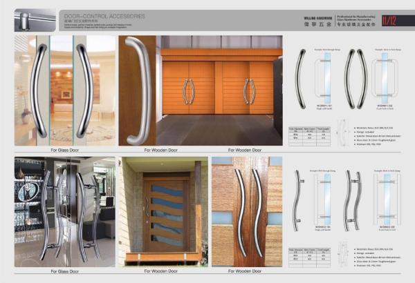 Modern curve Bar timber Door Handle Pull push Glass door Entry Exterior Interior Gate Entrance Brushed Finish W-DH610