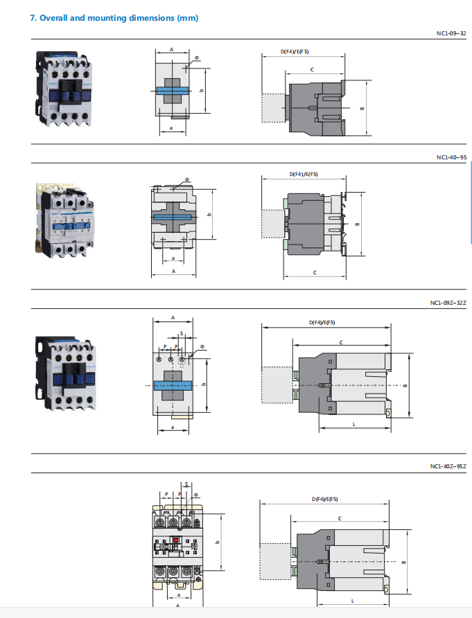3 Pole AC Switching Contactor 40 Amp 2no 2nc For Heavy Duty Industrial