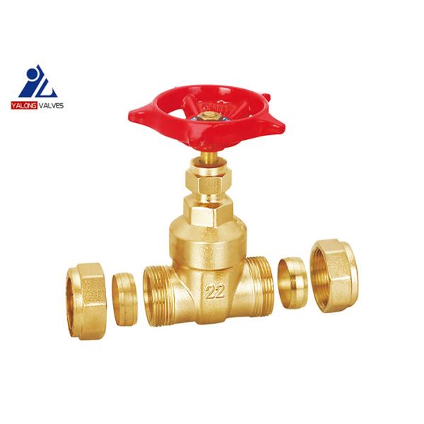 NPT 4 Inch Brass Gate Valve Flanged Red 170C AL Handle