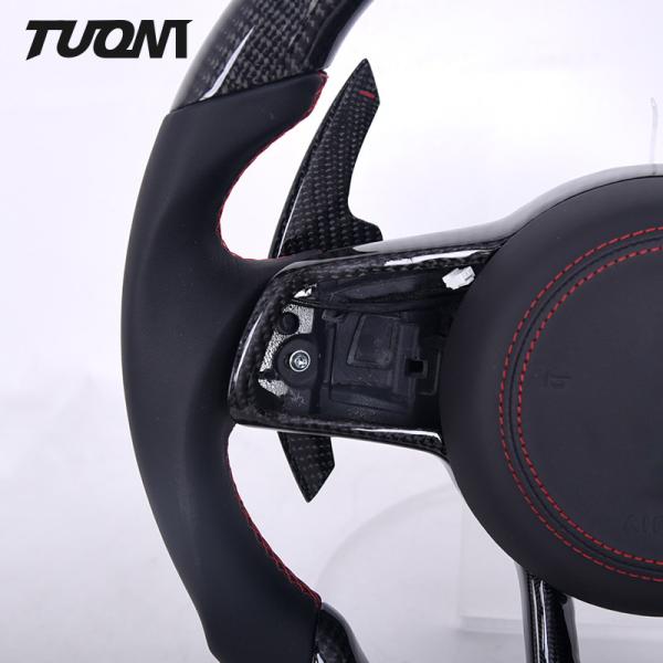 Smooth Leather Volkswagen Carbon Fiber Steering Wheel With LED Fashion