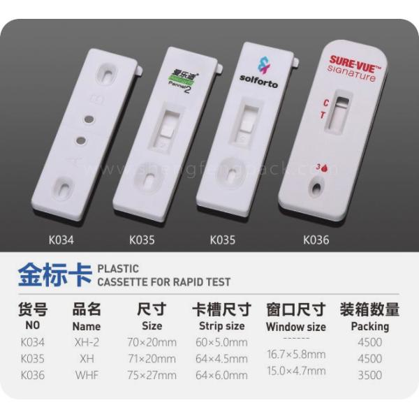 Кассета быстрого испытания коллоидного золота из пластика 70×20 мм