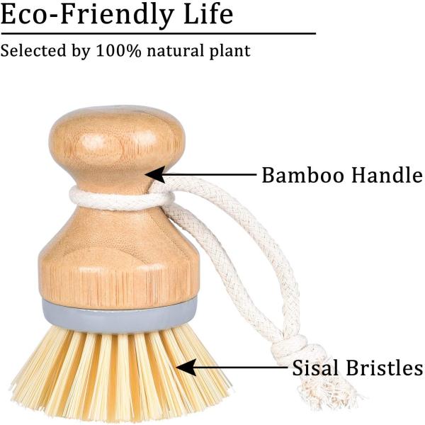Кухня ODM бамбуковая Scrub ладонь волокна набора щетки щетинится ISO9001