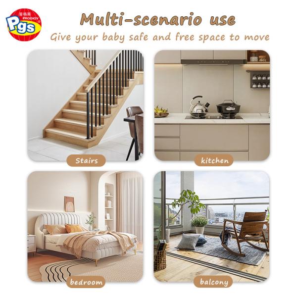 Baby Safety Metal Doorway Gate Safety Dog Gate For Stairs Adjustable Width Safety Gate For Child