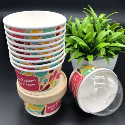 Embossing Gold Foil Disposable Ice Cream Cups Eco Friendly