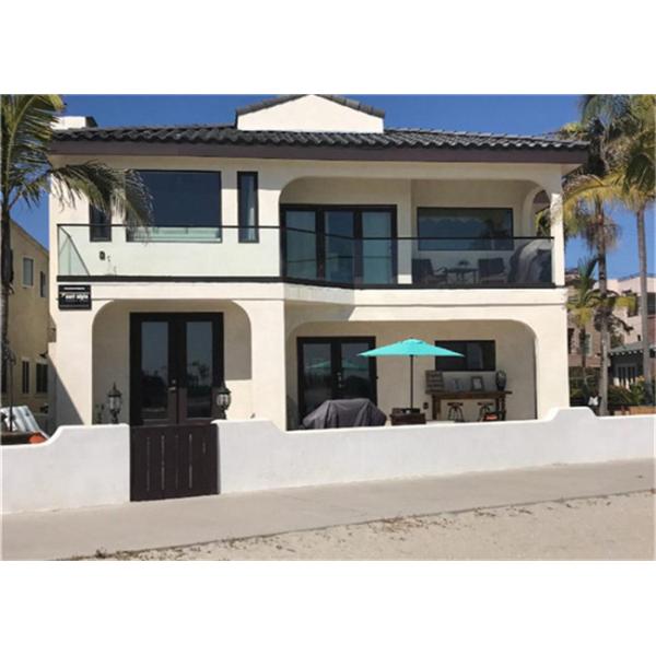 Commercial Frameless Glass Railing System With Powder Coated Aluminum U Channel