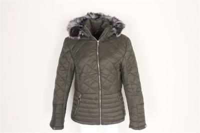 Casual Women's Padded Coats And Jackets Clothing With Fur Hood Metal Zipper