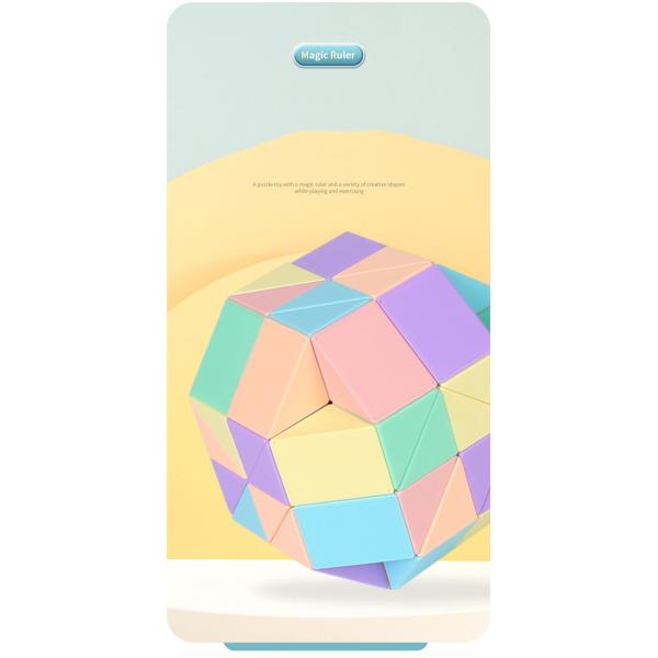 Customized ABS Macaron Magic Ruler Folding Puzzle Toys for Children's Development
