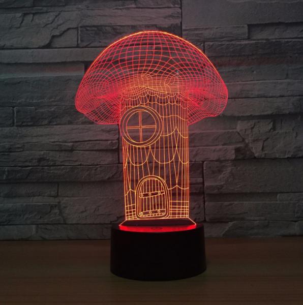 Mushroom 7 Colors Change 3D LED Night Light with Remote Control Ideal For Birthday Gifts And Party Decoration