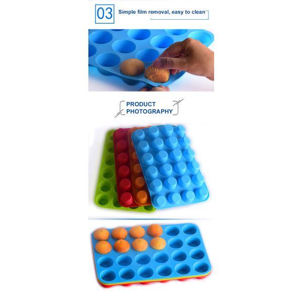 BPA Free Silicone Mini Muffin Pan With 24 Cavities