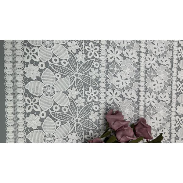 White Floral Lace Fabric Embroideded Eyelet Fabric Soft and Elegant for Dressmaking