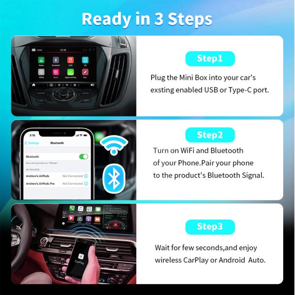 Wholesale Wireless CarPlay Adapter Android Car Smart AI Box Dual Wifi Car Android Youtube Netflix Multimedia Usb Dongle