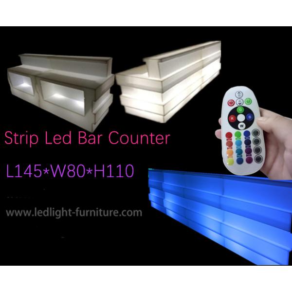 Fold Mobile Glowing LED Bar Counter Strip Shaped Multi Colors With Wine Holder
