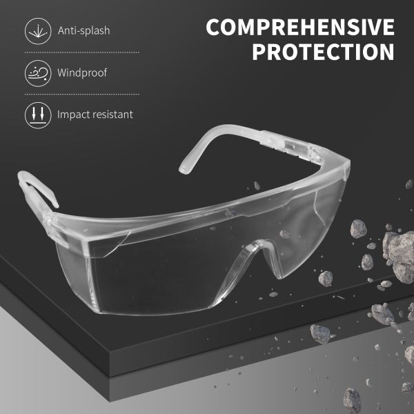 Custom Dust Clear Dark Lens Shield Trendy Ansi Z87 Unisex Impact Resistant Designer Polycarbonate Working Safety Glasses