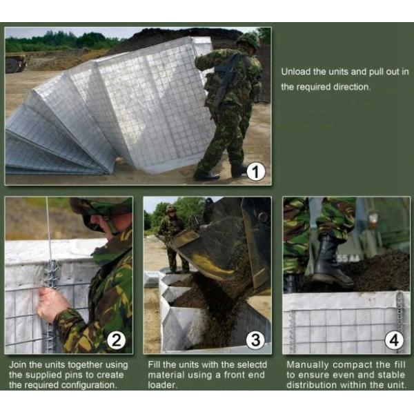 MIL 3 1,0mx1,0mx10m Цинк-алюминиевый сплав Hesco Bastion Barrier