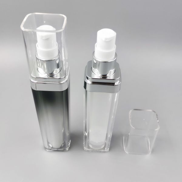 Wholesale Factory High Quality Square  Double Layer Vacuum Bottle 30ml 50ml 75ml Hot Sale Cosmetic Liquid Container  for Shampoo