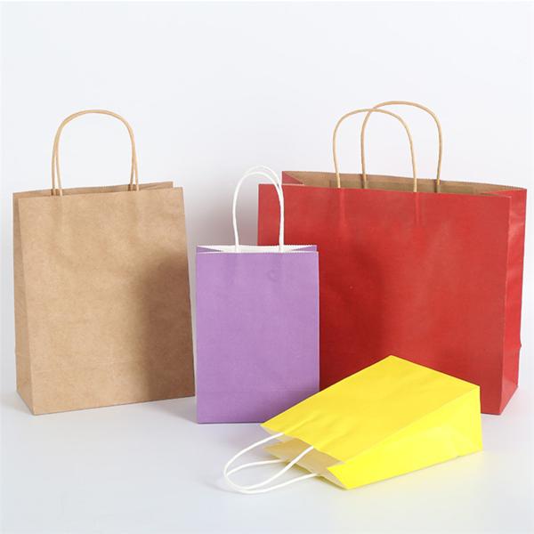 Emboss Branded Paper Bags Shopping Drawstring Clothing Tote Paper Carry Bag