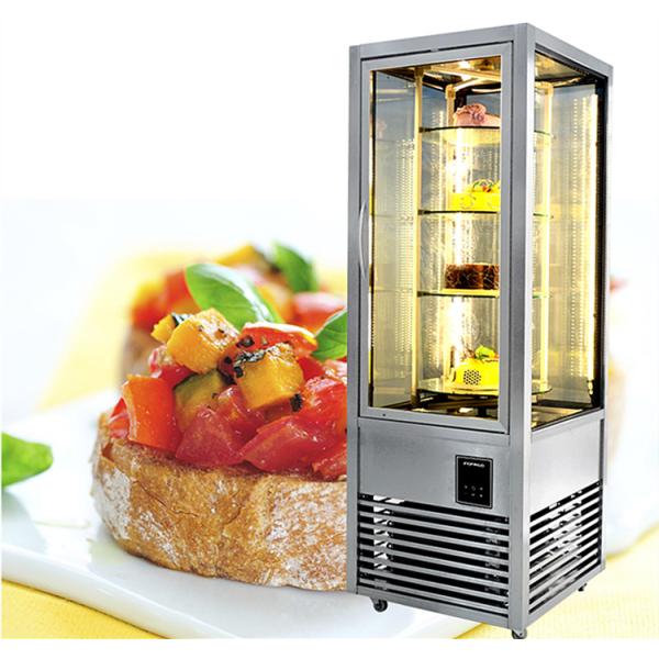 2~8°C Upright Aluminium Frame Glass Dessert cake Showcase