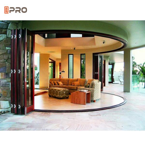 Customized Large Pella Sliding Glass Patio Doors Aluminium Bifold Glass Door