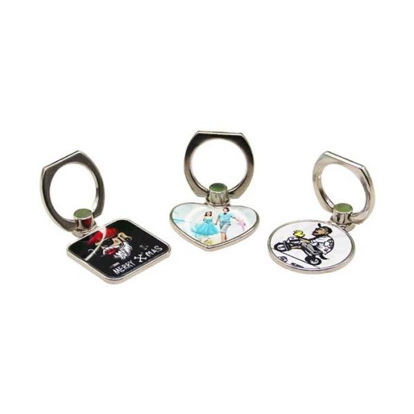 Custom Sublimation Mobile Phone Support With Keyring Mobile Phone Ring Holder For Sublimation