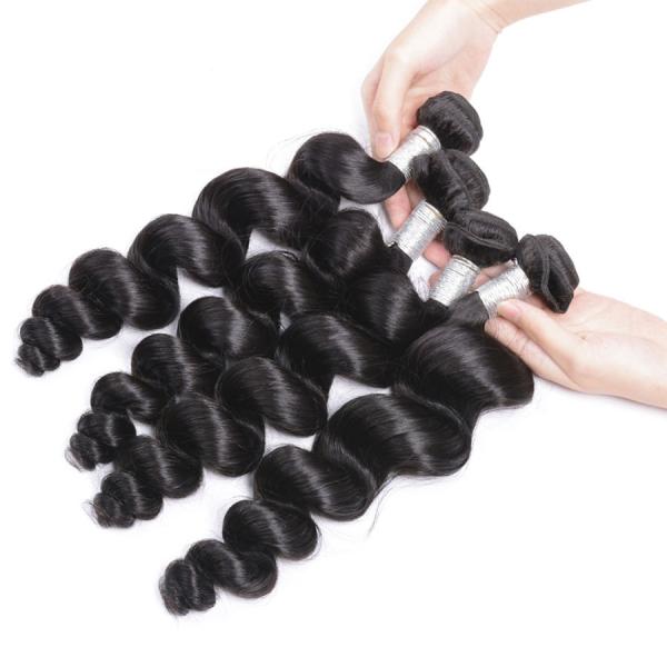 Peruvian 100 Human Remy Hair Extensions Loose Wave Mixed Length No Tangle