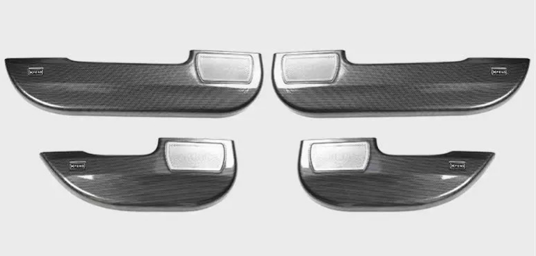 For Xiaopeng G6 Modified Door Kick Pad ABS Carbon Fiber Protective Pad Door Panel protection Interior Door Kick Plate