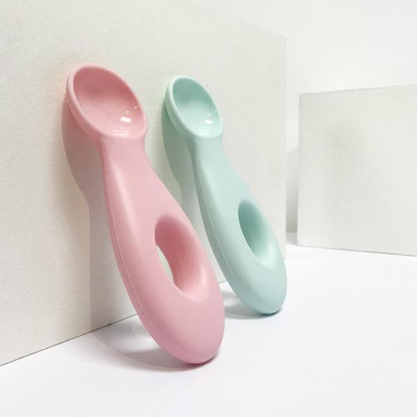Customized Logo Pink Infant Self Feeding Spoon Baby Infant Feeding Utensils Feeding OEM