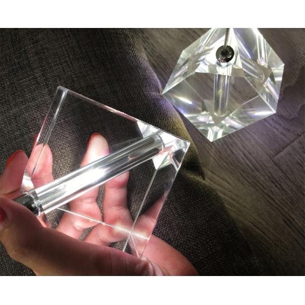 LED square pendant lights hotel villa large spiral staircase chrome Diamond Chandelier(WH-NC-57)