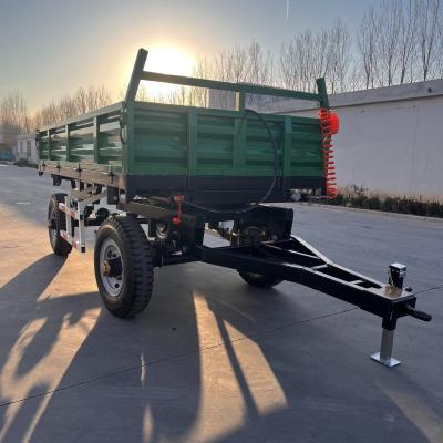 Tipping Farm Hydraulic Dump Trailer Wear Resistant With Tractor