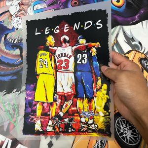 Legends Of The Hardwood – Michael Jordan Kobe Bryant LeBron James DTF Transfer, Waterproof Custom Vinyl Iron On Stickers For T Shirts