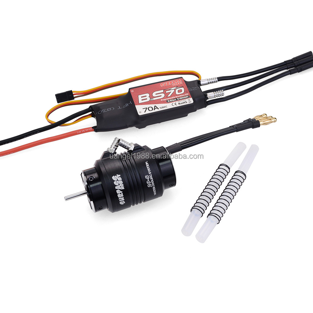 Waterproof 2958 3380KV Motor W/ Water Cooling  70A Brushless ESC Programming Card For RC Boat Toy Parts