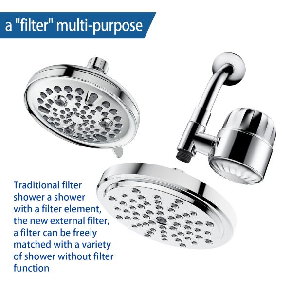 Bathroom Equipment with ABS Plastic Chromed Overhead Shower Head and Filter