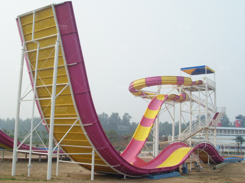 Upgrade Your Water Park with Durable Fiberglass Water Slides Designed for boomerang slide