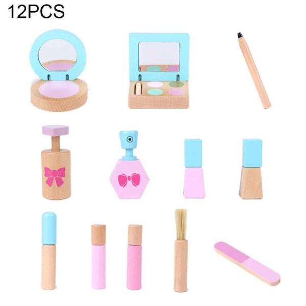 деревянная симуляция 12pcs/Set претендует игрушку набора макияжа игры для девушек