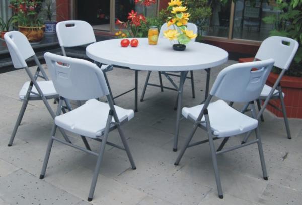 4 foot round fold in half table/4 ft portable plastic folding table