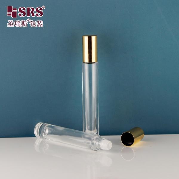 10ml Round Glass Roller Bottle with Color Anodized Aluminum Cap and Thick Bottom for Essential Oils and Perfumes