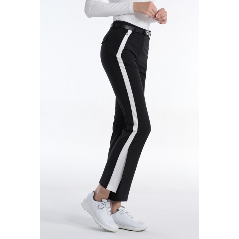 Custom OEM Women Slim Flare Golf Pants Split Hem Sport Pants Invisible Zipper Pockets