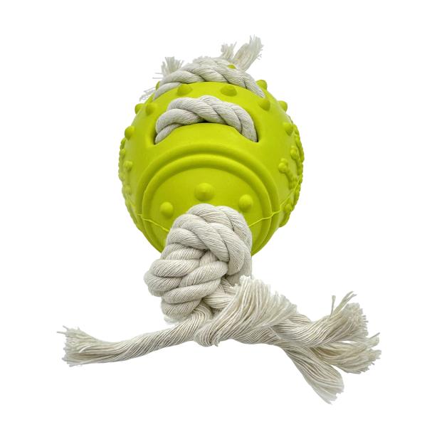 Jouet en caoutchouc en forme d'olivier avec corde de coton Jouet à mâcher durable pour chiens et chats