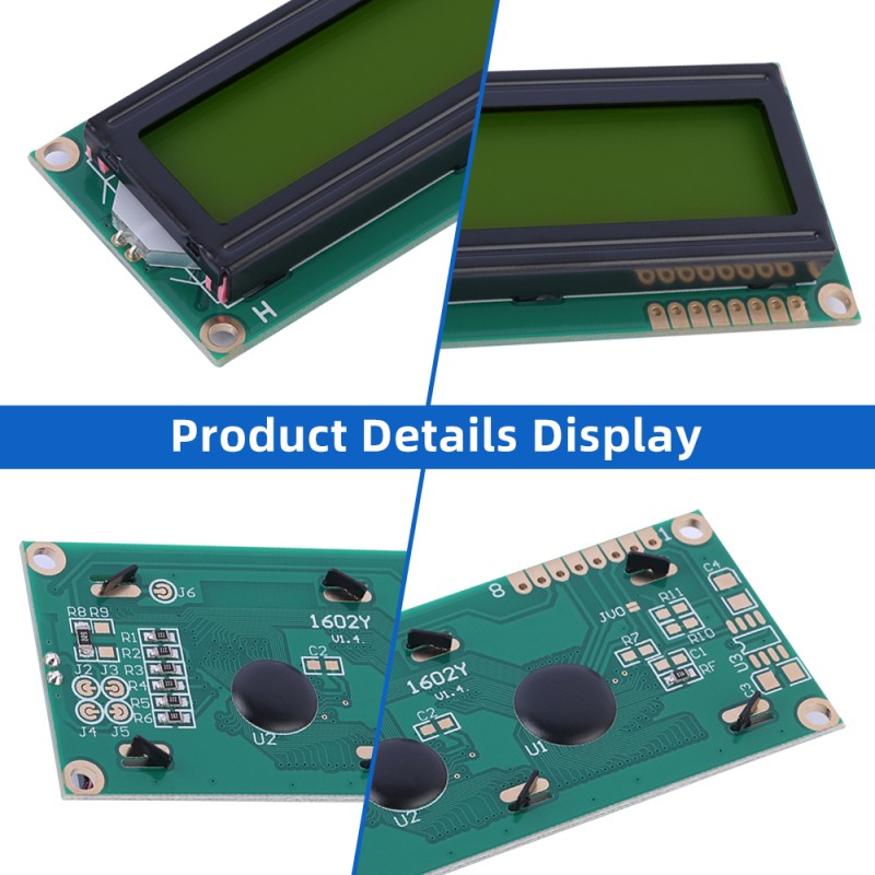 Russian Yellow Green Film 1602Y Character LCD Screen Serial Port LCD Display Screen AIP31068 1602IIC